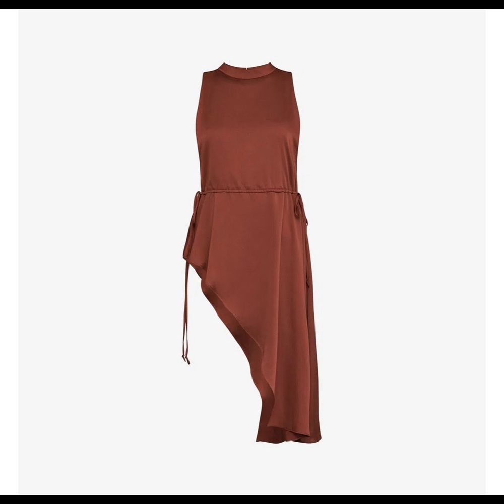 BCBG MAXAZRIA Asymmetric Mock Neck Top